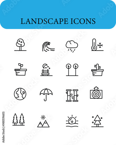 A beg Landscape icons set.