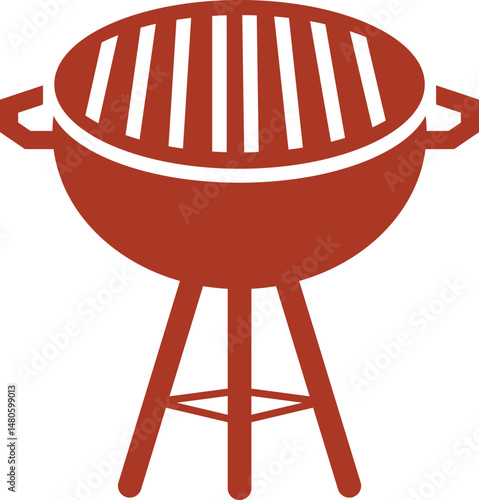 Simple illustration of a portable charcoal grill.