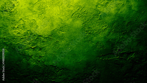Green grunge cement Christmas background with vintage texture. old grunge plaster wall