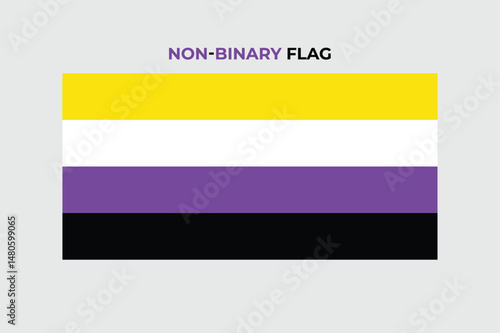 Colorful non binary flag vector art illustration