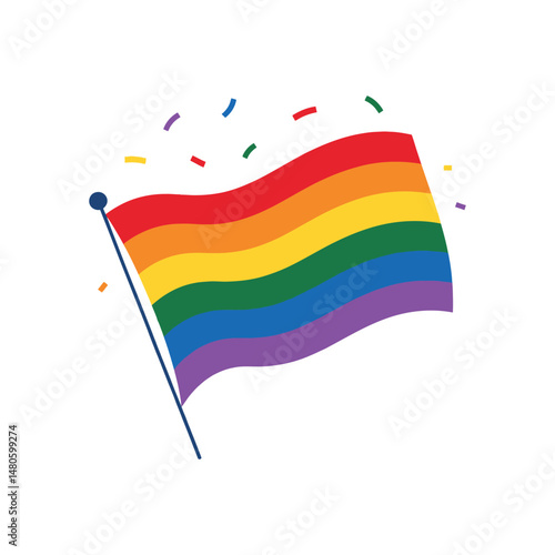 Pride month flag vector art illustration