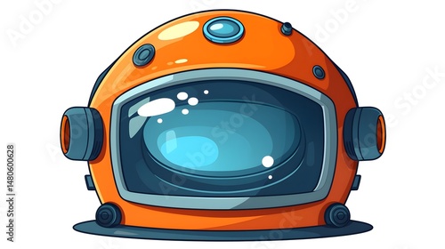 Wallpaper Mural Illustration of a Cartoon Space Helmet in Vector Art Style for Astronauts and Space Exploration Torontodigital.ca