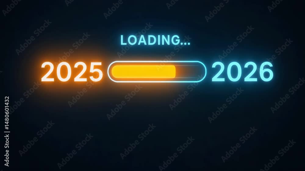 custom made wallpaper toronto digitalLoading Bar Progress From 2025 to 2026 New Year Concept