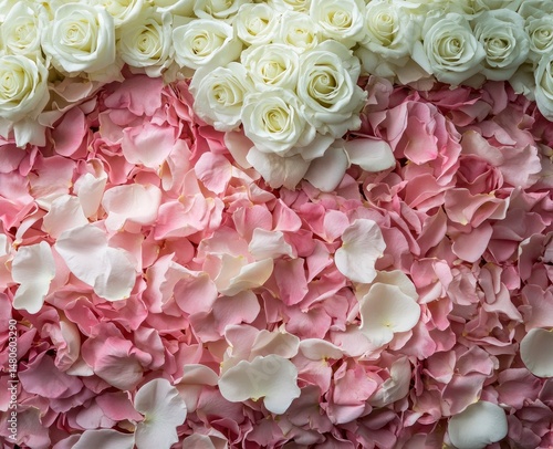 White Roses and Pink Petals