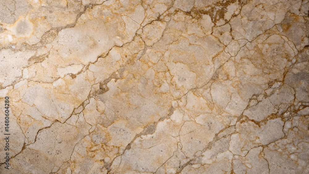 Fototapeta premium Beige marble texture with cracks intricate natural stone pattern warm earthy tones detailed close up