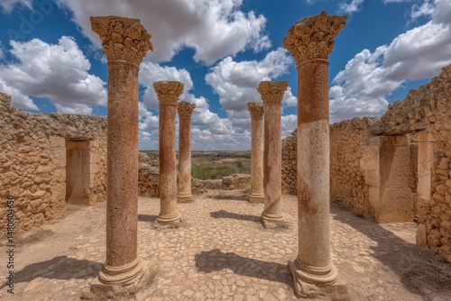 The ruins of ancient Kourion are located in Limassol District, Cyprus