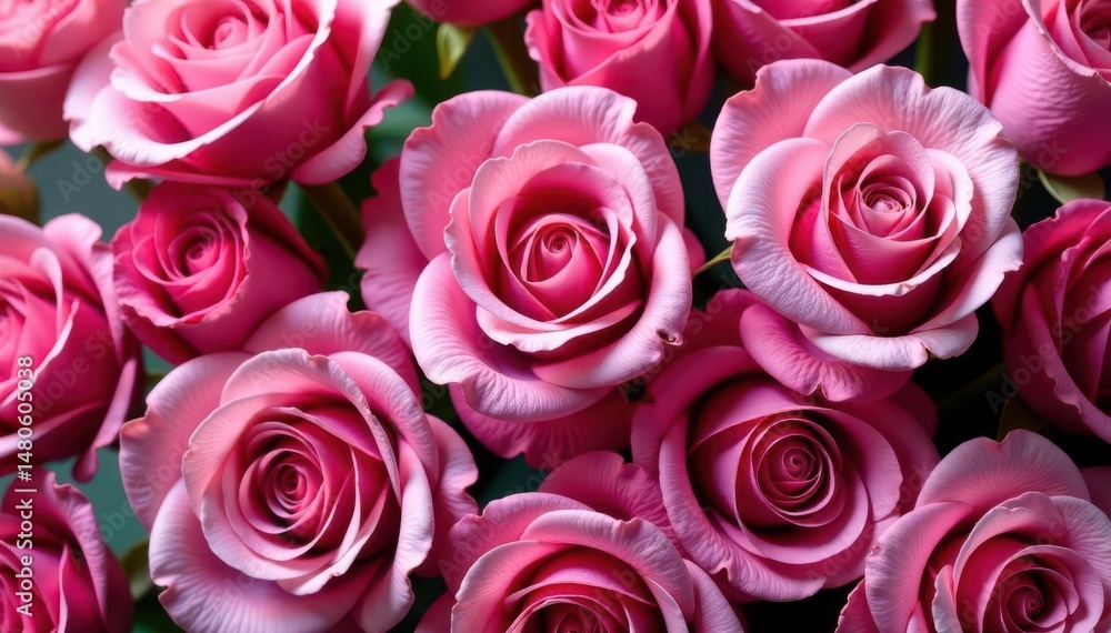 Full, vibrant pink roses create a dense top border , decoration, rose flower, floral border Full, vibrant pink roses create a dense top border , decoration, rose flower, floral border