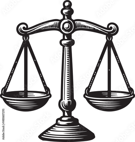 justice and law scales icon set 