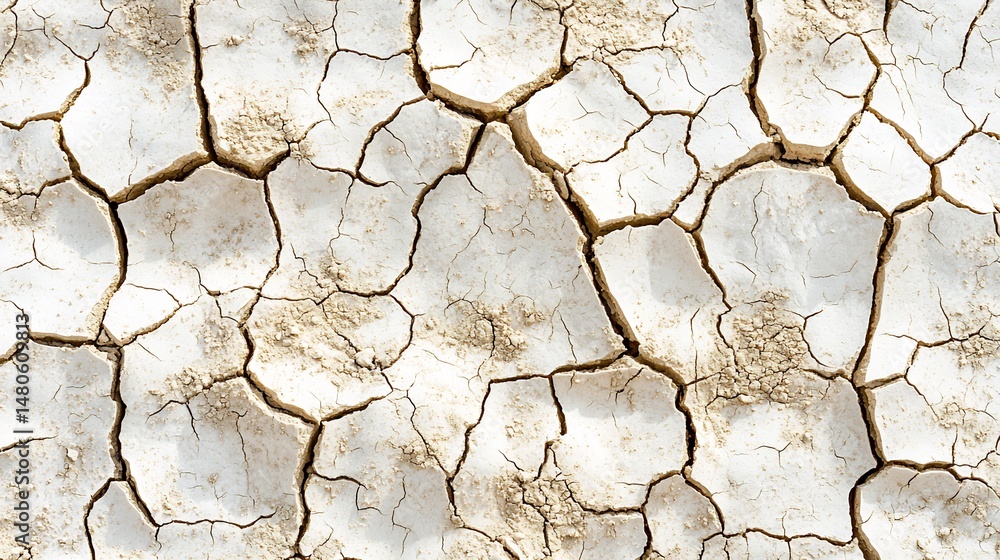 Close up of dry soil showing geometric crack patterns rough texture in arid setting Close up of dry soil showing geometric crack patterns rough texture in arid setting