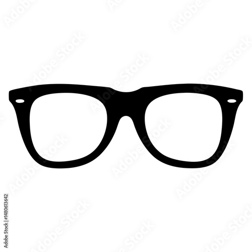 Black eyeglass frames with distinctive oval lenses and retro or hipster style