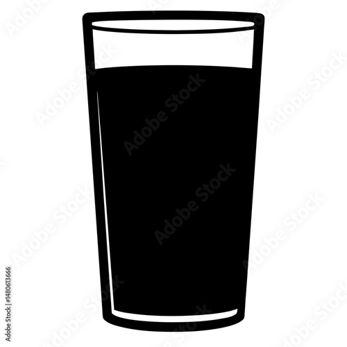 Highball glass silhouette illustration of a refreshing beverage such as cola