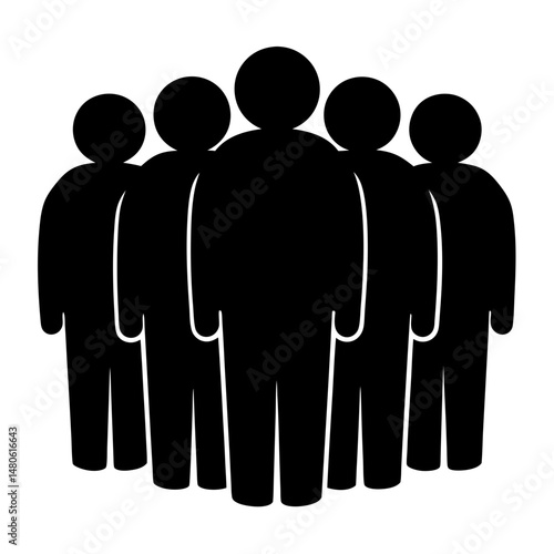 A group of five people in a silhouette with a leader