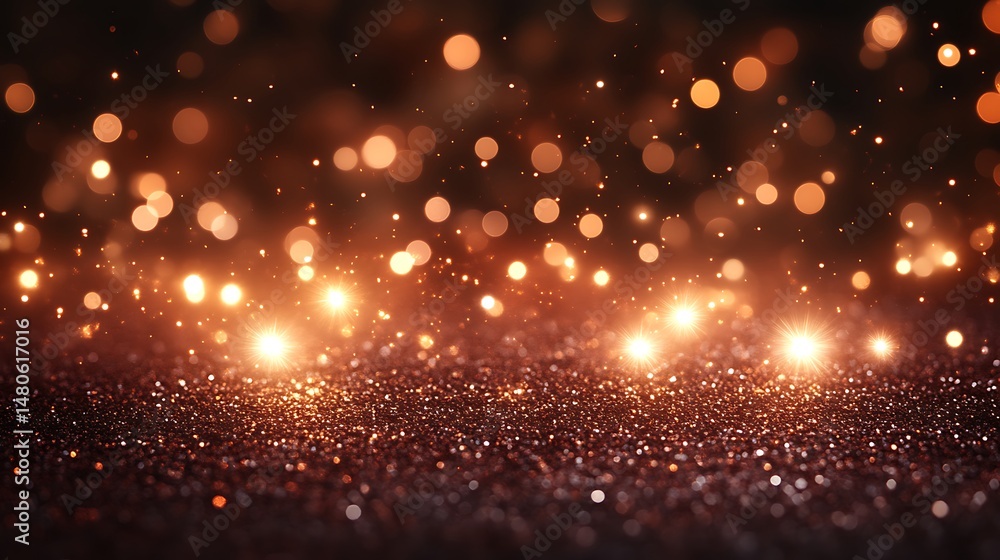 Obraz premium Abstract holiday background of warm, glowing lights.