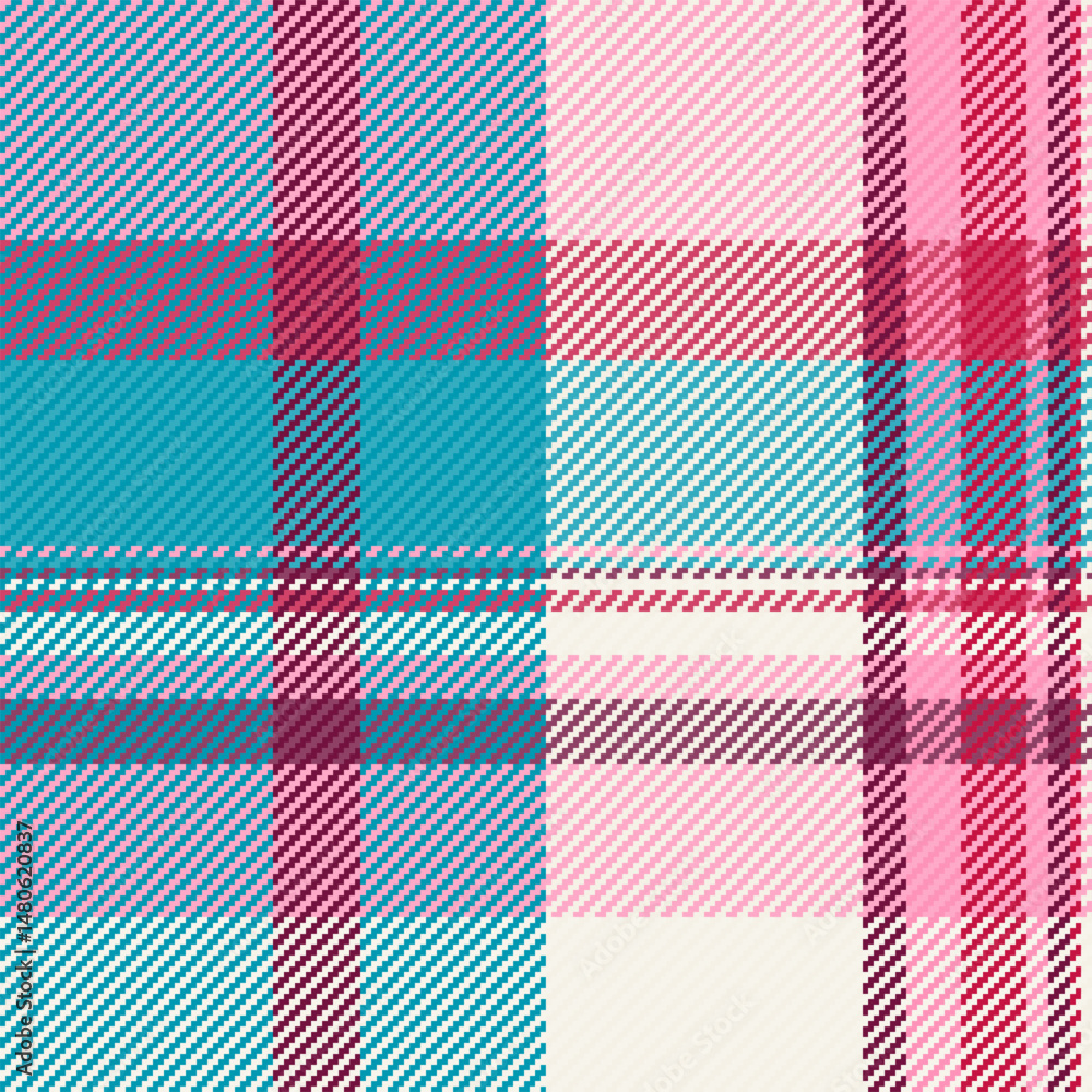 Vibrant teal, pink, and burgundy plaid pattern. Perfect for fashion, textile, and website backgrounds. Vibrant teal, pink, and burgundy plaid pattern. Perfect for fashion, textile, and website backgrounds.