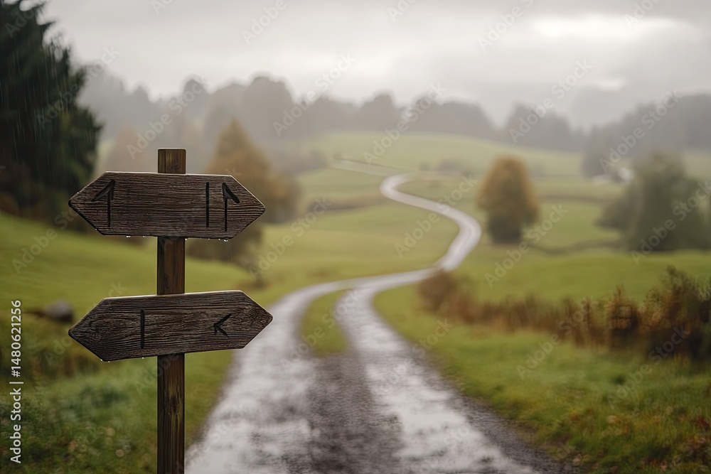 Winding path through autumnal landscape Winding path through autumnal landscape