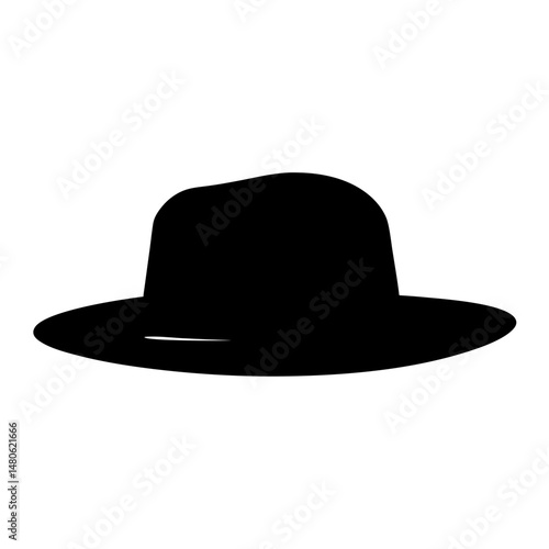 Silhouette of a stylish fedora hat in a modern and minimalist design