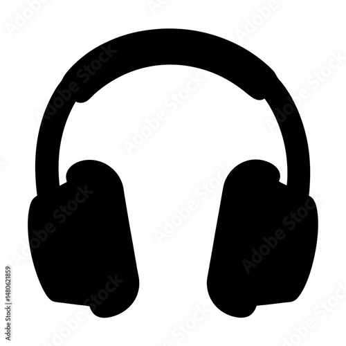 Wallpaper Mural Isolated solid black headphones on a white background for audio listening Torontodigital.ca