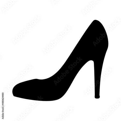 Elegant Silhouette of a High Heeled Shoe Fashionable and Stylish