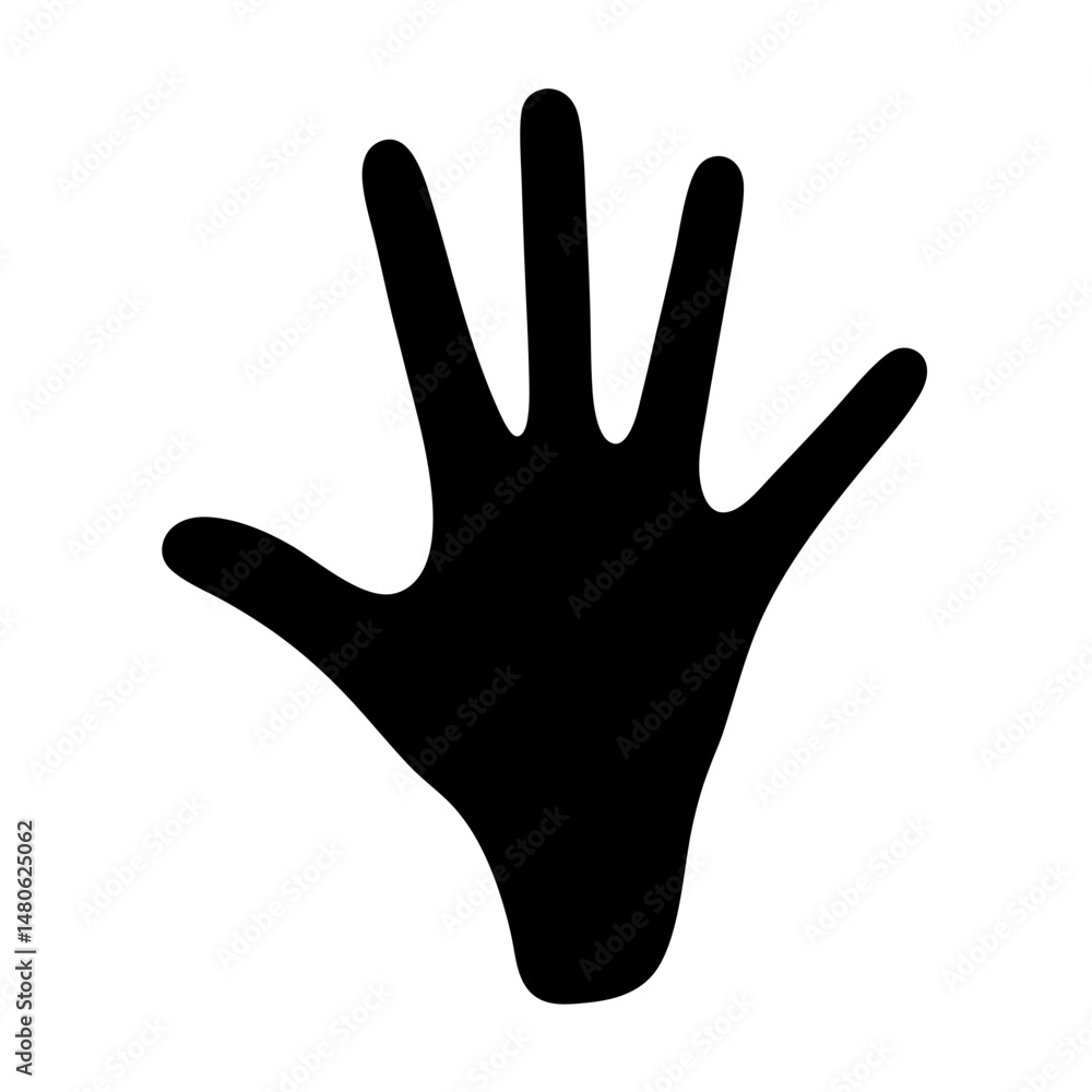 Obraz premium A striking image of a black hand silhouette against a white background