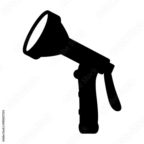 Silhouette of a Garden Hose Nozzle with Adjustable Spray Patterns