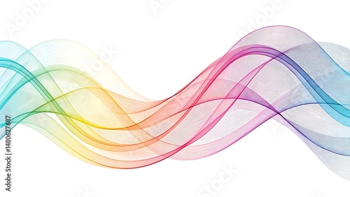 Abstract Colorful Wave Design With Light Colors On White Background Creative Illustration