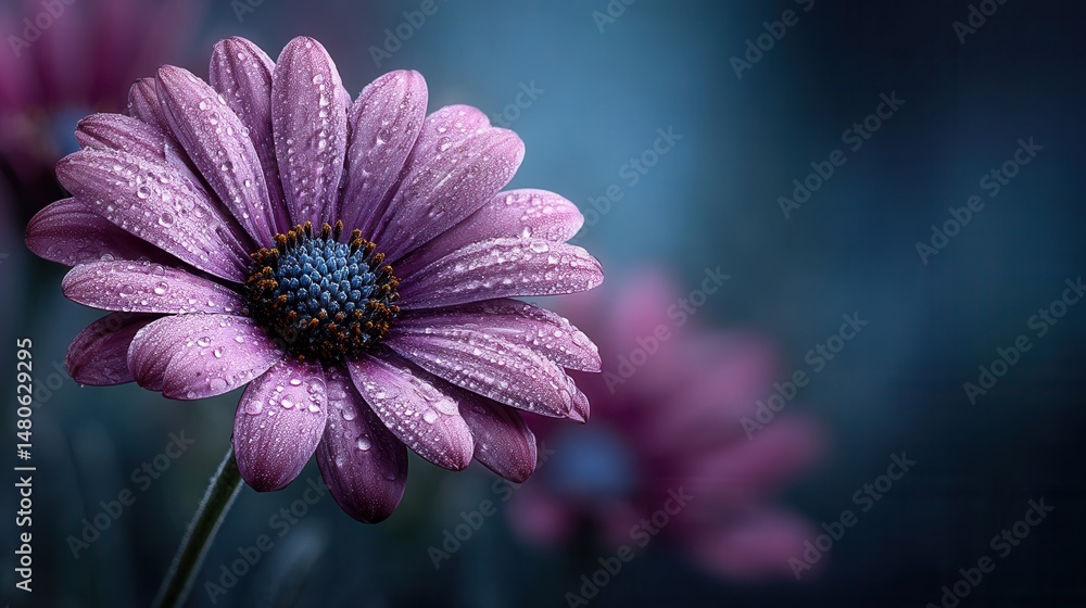 Riga, Latvia 2025-04-25 A purple flower with water droplets on it Riga, Latvia 2025-04-25 A purple flower with water droplets on it
