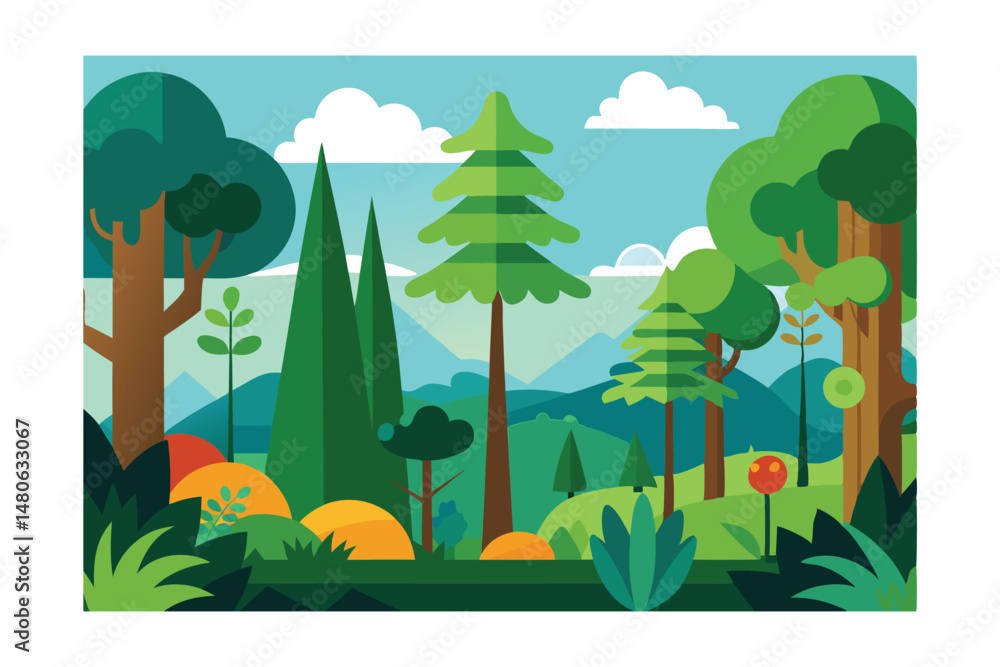 Obraz premium summer landscape with trees