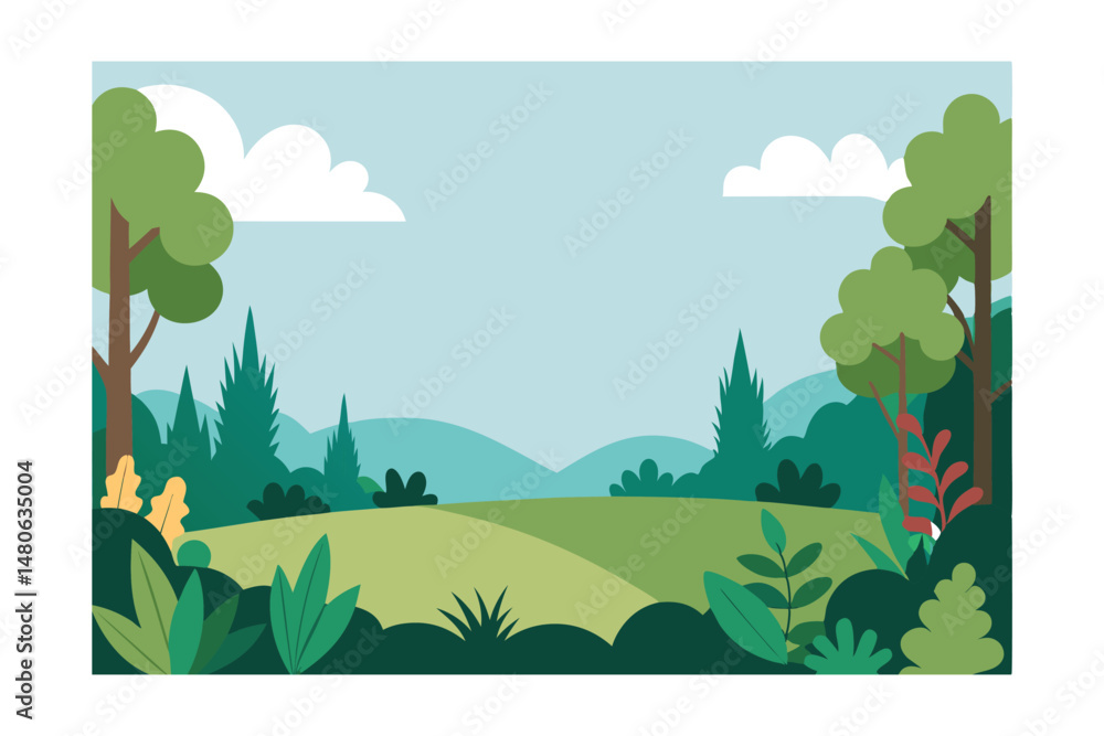 Obraz premium landscape with trees and mountains