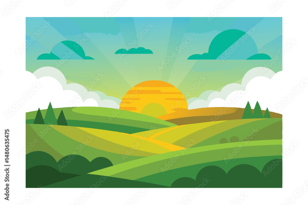 Obraz premium landscape with green grass