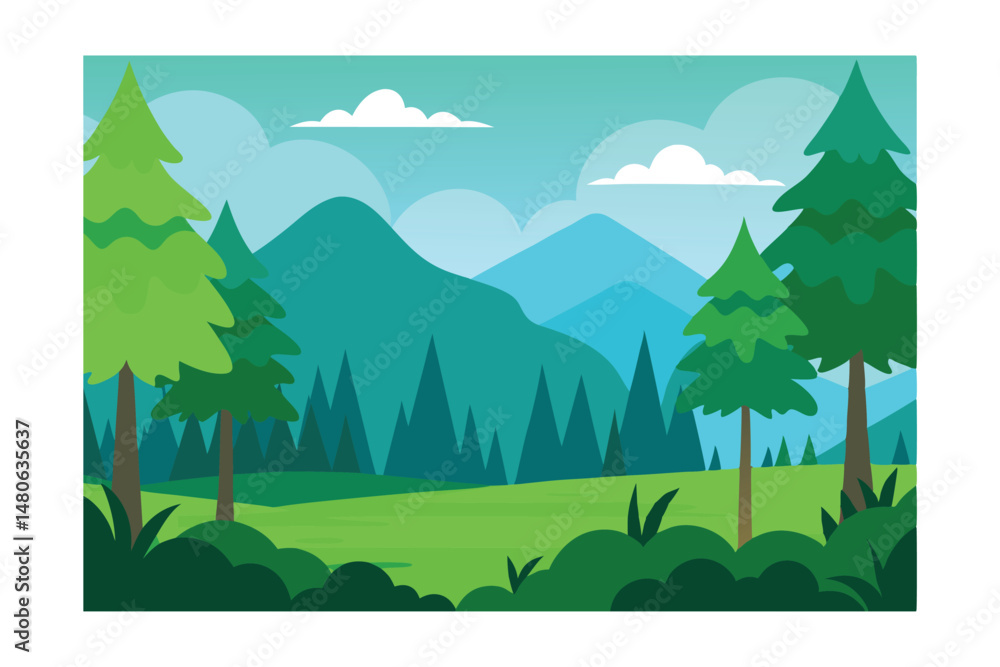 Obraz premium landscape with mountains and trees