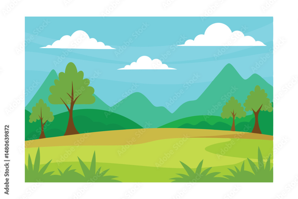 Obraz premium summer landscape with mountains