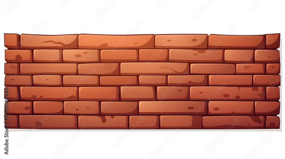 Fototapeta premium Illustration of a Cartoon Brick Wall, Ideal for Construction Projects and Building Material Promotion