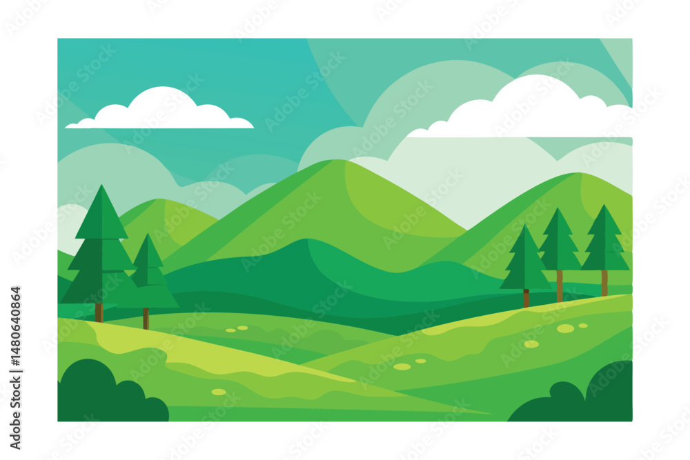 Obraz premium landscape with mountains and forest