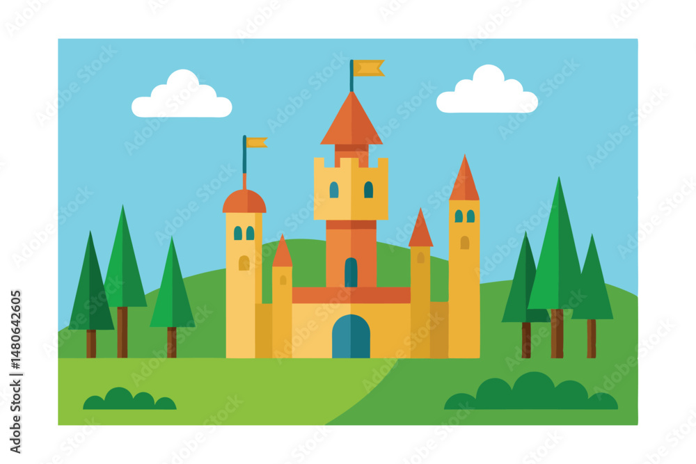 Fototapeta premium vector illustration of castle