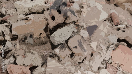 Bricks rubble