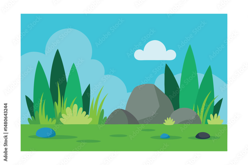 Obraz premium summer landscape with trees