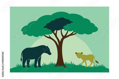 animals in the woods