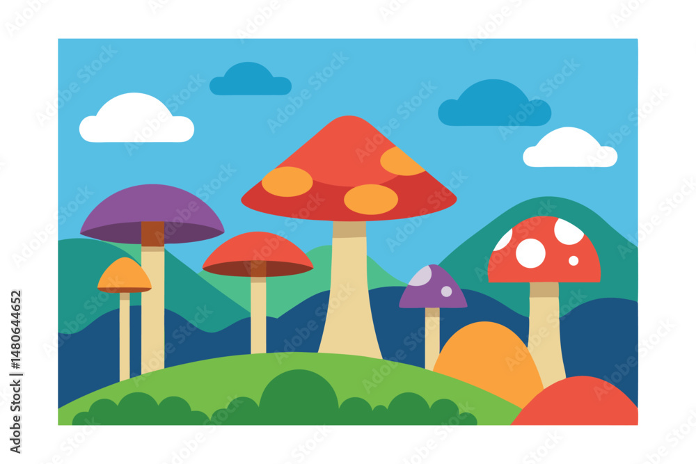 Fototapeta premium vector illustration of a forest landscape