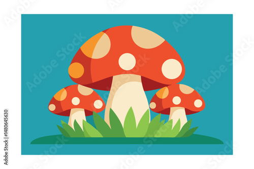mushrooms in the grass