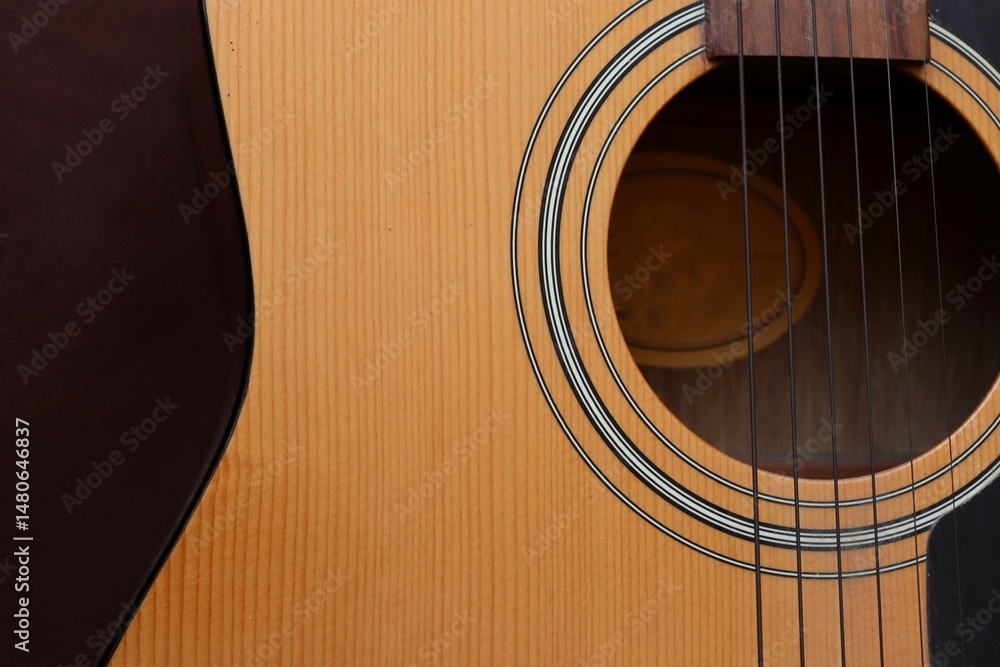 Obraz premium Close up of wood guitar