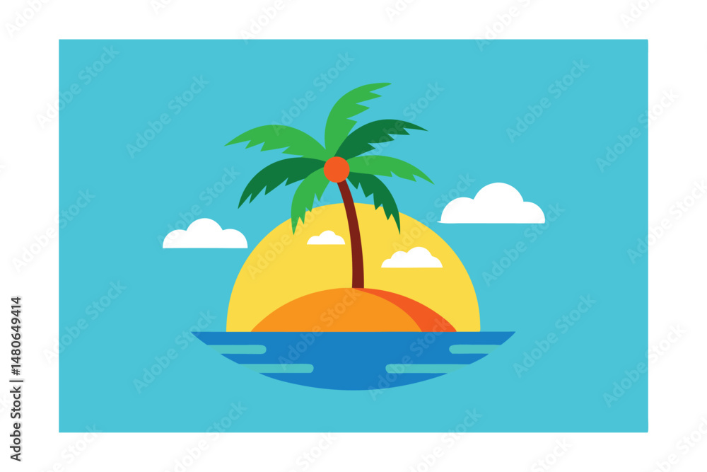 Obraz premium summer beach icon