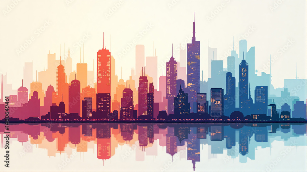 Obraz premium chicago skyline at sunset