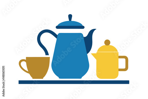 teapot and cups