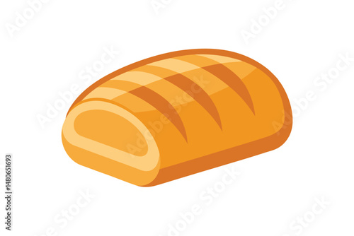 loaf of bread isolated on white background