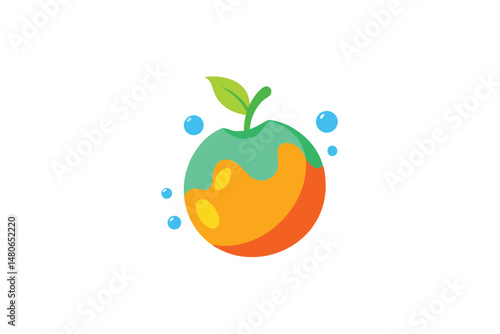 vector illustration of an orange fruit