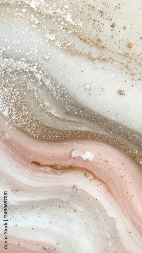 Fototapeta premium Abstract swirling pearlescent composition with glossy texture background