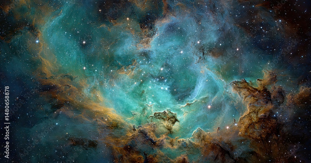 Fototapeta premium Cosmic nebula tapestry of swirling colors (1)