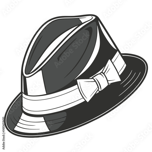 Vintage fedora hat illustration
