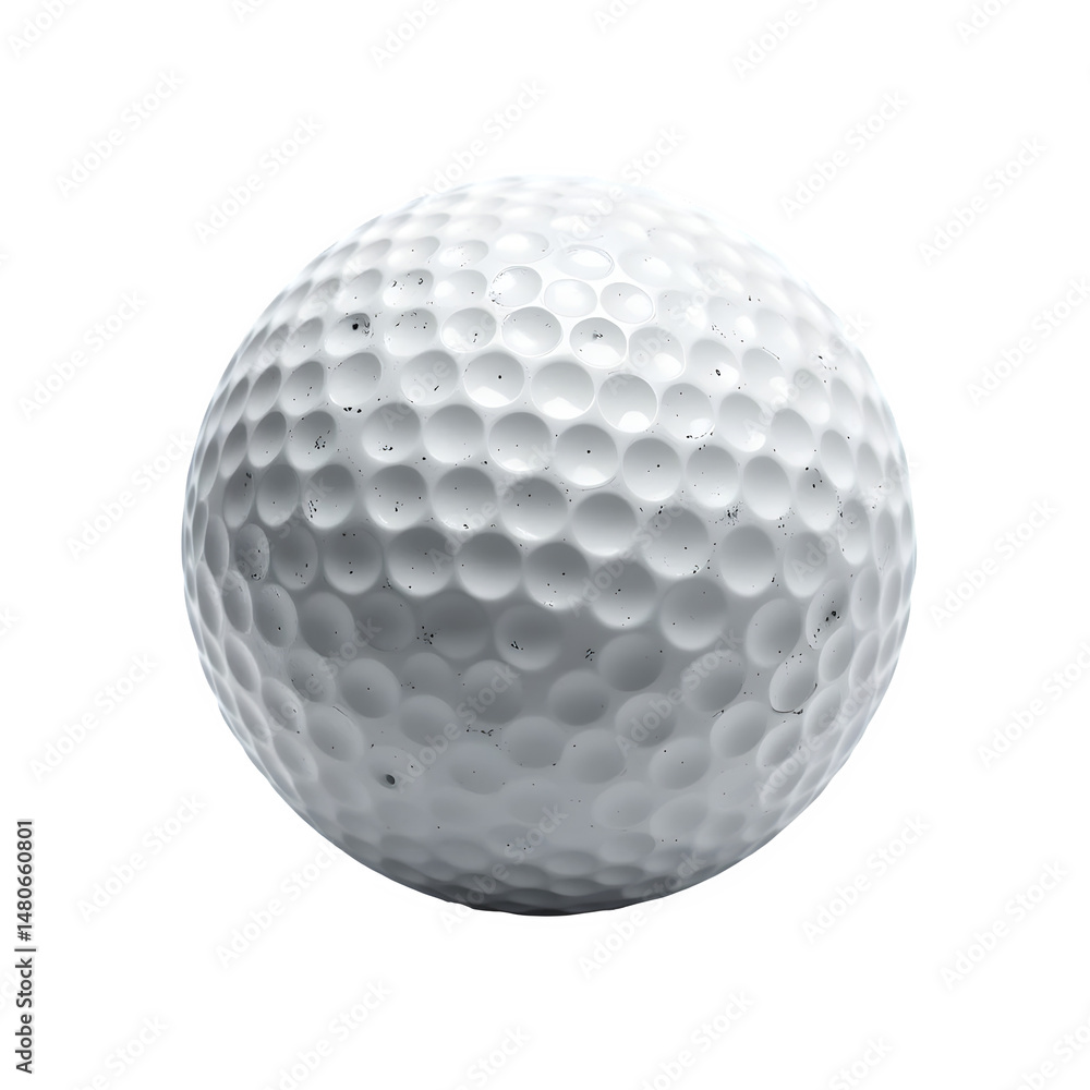 White Dimpled Golf Ball Close-Up - Professional Sports Equipment for Golfing and Tournament Play - Isolated on Transparent Background White Dimpled Golf Ball Close-Up - Professional Sports Equipment for Golfing and Tournament Play - Isolated on Transparent Background