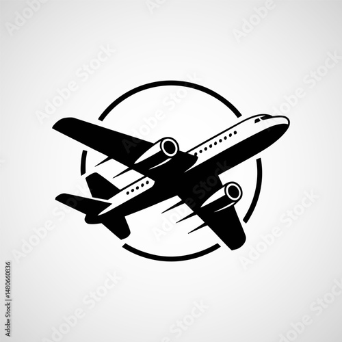 Modern airplane aviation icon desidn, Flight transport symbol. Travel illustration